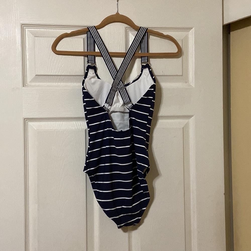 Stripes Cross Back One Piece Swimsuit NWOT - Picture 7 of 8